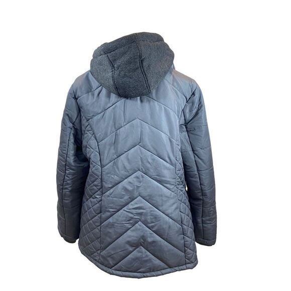 INTL d.e.t.a.i.l.s Women's Quilted Zip Front Coat Jacket with Hood Size XL - Picture 7 of 14